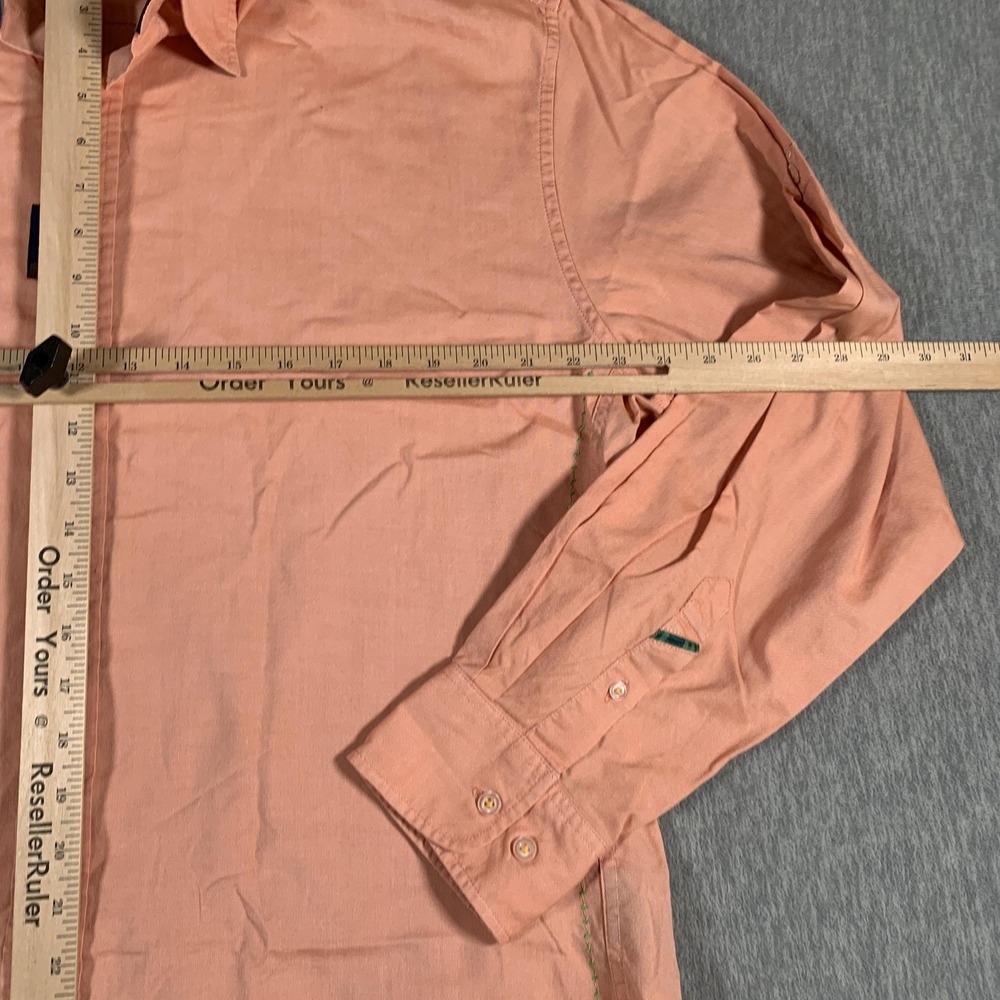 Robert Graham Shirt Mens 2XL Orange Peach Button Front Long Sleeve Cotton Casual - Picture 7 of 11